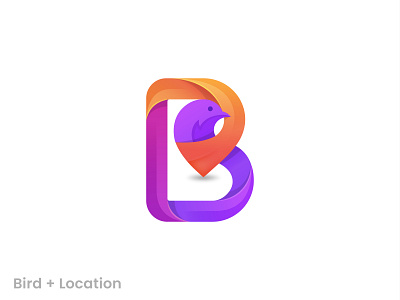 Bird place logo design bird logo branding clean colourful logo company logo creative design gradient graphic design letter location logo logo design logo mark modern modern logo monogram place trendy vector