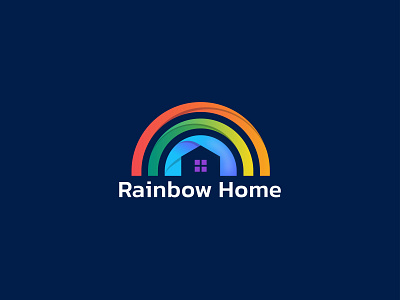 Rainbow Home design branding clean colorful logo colourful logo company logo creative design gradient logo graphic design home logo logo logo design logo folio modern logo monogram professional real estate trendy unique vector