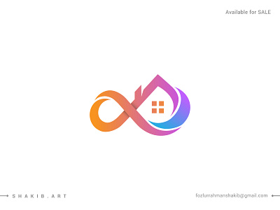 Infinity Home logo a b c d e f g h i j k l m branding clean colourful logo creative design gradient home house infinity logo logo design modern monogram n o p q r s t u v w x y z real estate symbol trendy vector web3