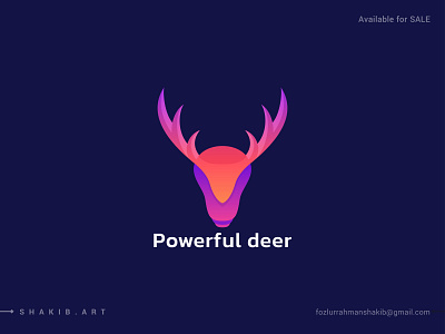 Powerful Deer | Deer | Bulb | Modern Logo