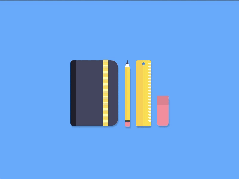 Tools animation css icon notebook pencil ruler