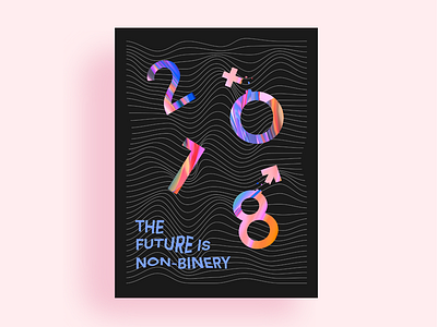 2018 Resolution 2018 c4d color gender illustration nonbinery poster render resolution sign