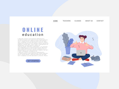 Online learning landing page girl illustration portrait vector девушка лендинг обучение онлайн персонаж сайт студент