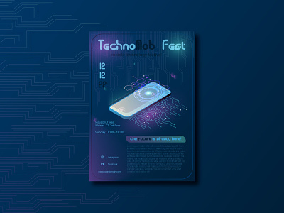 Poster for high tech festival flyer high tech mobile phone poster