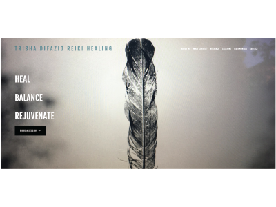 Reiki Website client work feather reiki small business website design