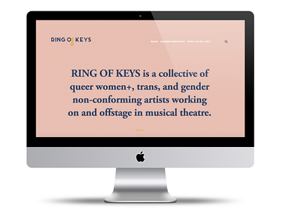 RING OF KEYS Landing Page branding funhome key keys logo queer theatre website