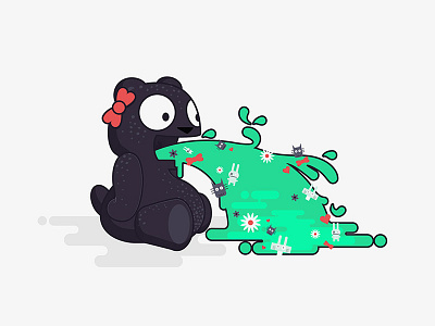Vomito Vecto bear bow cat fun graphic illustration illustrator rabbit teddy vector vomit