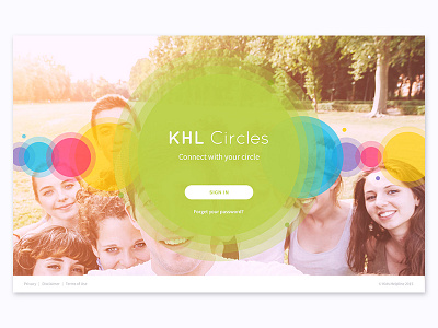 Kids Helpline Circles app bright character circles colour dashboard home illustration sign in web app