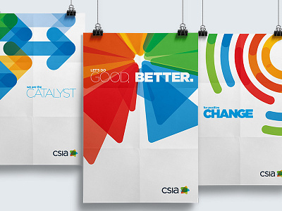 Community Services Industry Alliance branding arrows assets brand bright circles colour geometric shapes