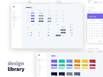 Design Library buttons calendar colours controls date picker design forms guide library style ui ux