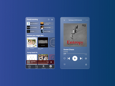 Re-Design Spotify (Glassmorphism) app design glassmorphism mobile app music app spotify ui
