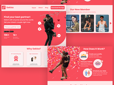 Dating-App Landing Page Web dating app dating web landing page landing page design love website ui web design website website dating