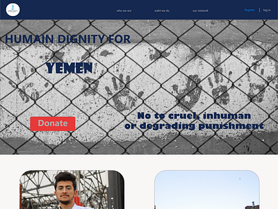 Humain dignity for yemen app design landing page ui ux design xd