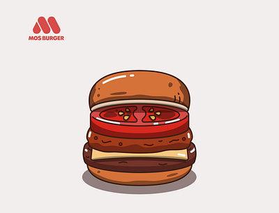 Illustration for MOS BURGER design food illustration illustrator singapore vector
