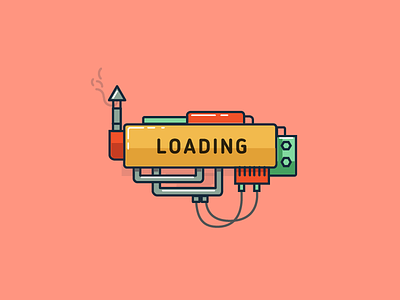 Loading screen illustration loading machine vector