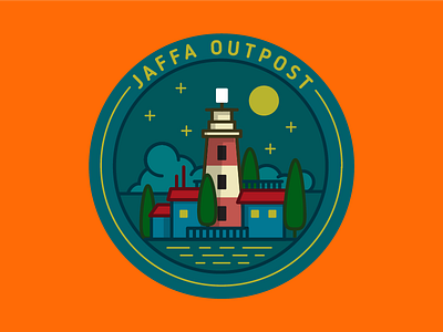 Jaffa Outpost jaffa lighthouse logo night telaviv vector