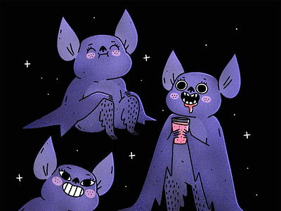 Little Bat 🦇 2d bat cartoon cartoon character cartoon illustration character characterdesign cute illustration illustrator purple
