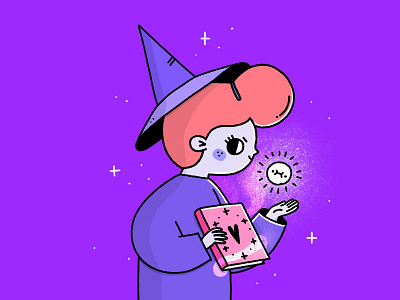 Witch✨ 2d cartoon cartoon character cartoon illustration character characterdesign cute illustration illustrator procreate purple witch