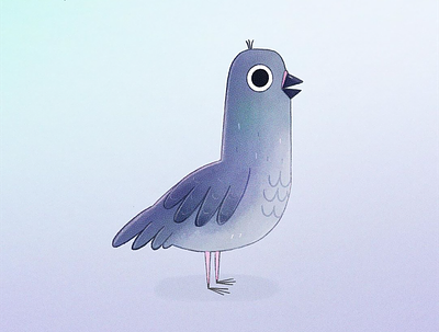 Pigeon character concept 2d bird cartoon cartoon character cartoon illustration character characterdesign colour cute illustration illustrator piegon procreate