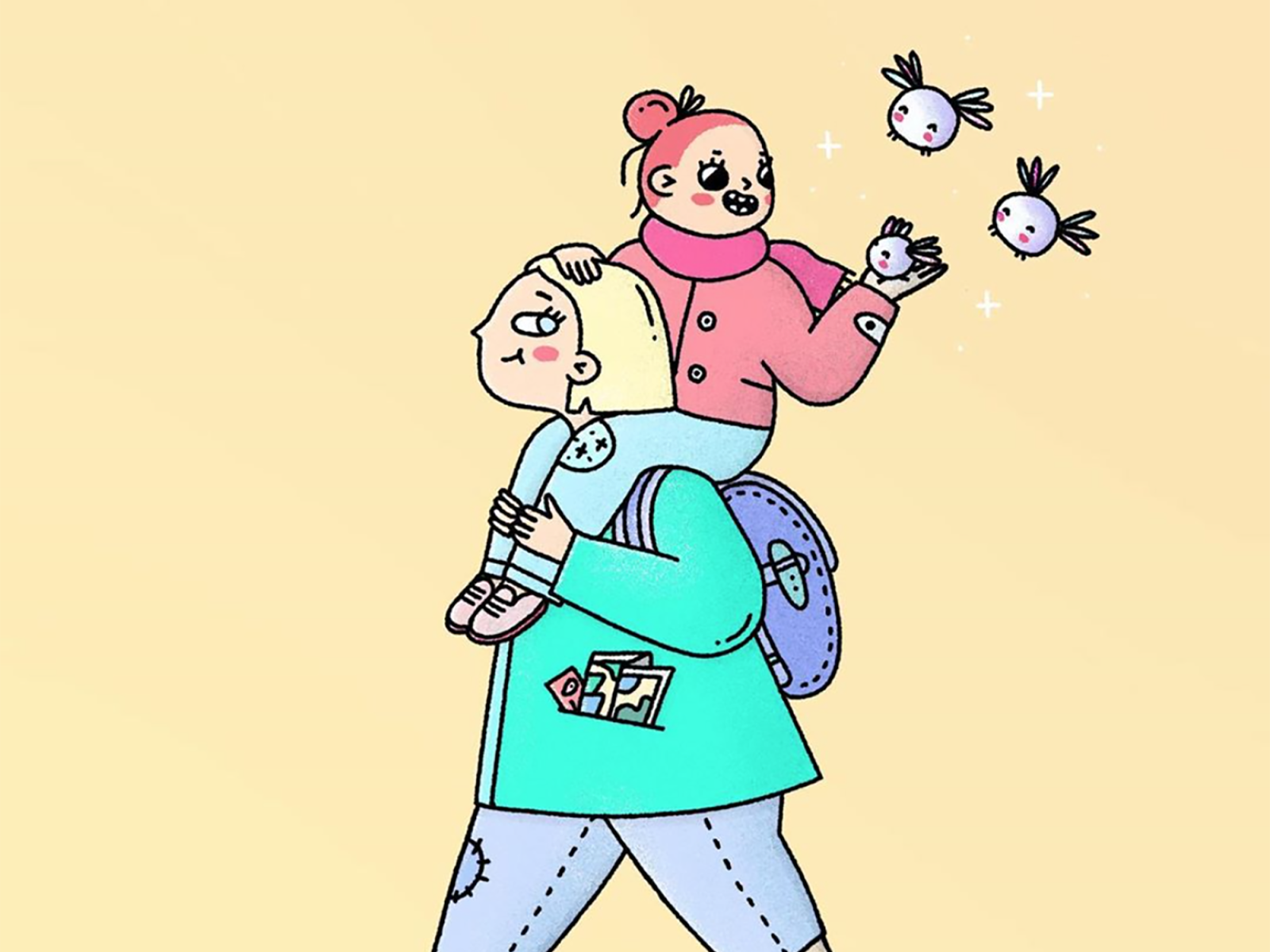 mum-and-daughter-by-nat-the-art-of-nat-on-dribbble