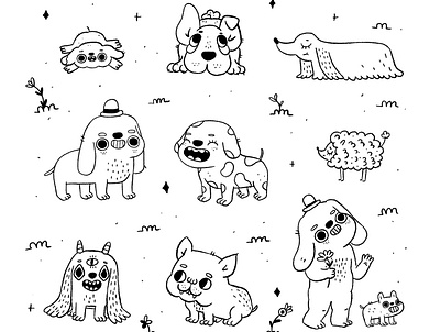 Dogos 2d cartoon cartoon character cartoon illustration character characterdesign cute dog dogs illustration illustrator procreate