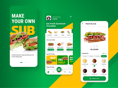 UI Exploration - Subway Mobile App exploration figma food mobile app redesign subway ui ui design