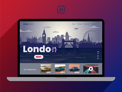 Silhouette of London for a car rental website