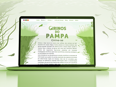 Interface illustration and web design - Girinos do Pampa graphic design illustration illustration system science scientificillustration ui