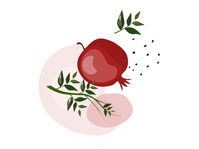 composition with pomegranate clothes food graphic design green illustration vector