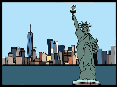 Statue of Liberty Illustration by Courtney Graben digital art illustration new york city new york city skyline nyc statue of liberty