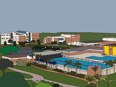 Illustration of Indian River State College by Courtney Graben college digital art illustration indian river state college irsc school