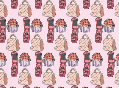 Pink Girly Pattern by Courtney Graben college design digital art illustration pattern surface design