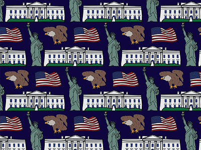 America Pattern by Courtney Graben art design digital art illustration pattern surface design