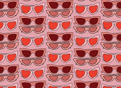 Pink Sunglass Pattern by Courtney Graben art design digital art illustration pattern sunglass sunglass pattern sunglasses surface design