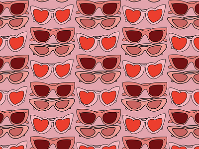 Pink Sunglass Pattern by Courtney Graben