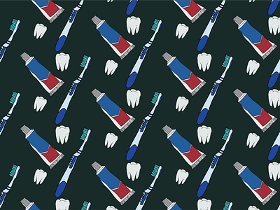 Dentist Pattern by Courtney Graben dentist digital art pattern surface design teeth