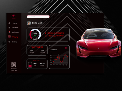 Tesla-Dashboard app design автомобиль веб