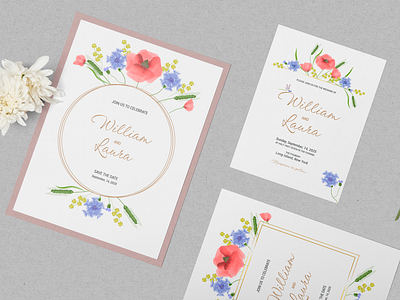 Wedding invitation with flowers ♥