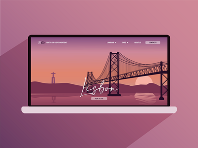 Landing page design for car rental website brige 22 april car rent cer rent web site design graphic design illustration landing page lisabon lisboa logo ui ux vector