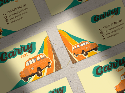 Business card design for retro taxi