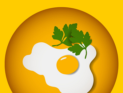 egg and parsley illustration vector