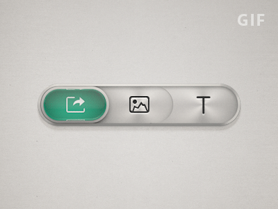 Switcher (animated pic) animation gif icon ios picture settings sharing skeuomorphism switcher text