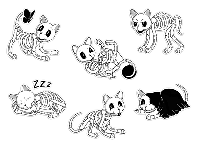 Bonycat stickers for Telegram app app character design free illustration mobile stickers