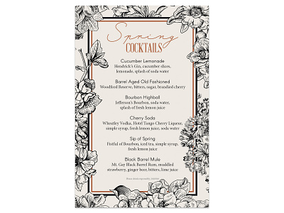 Spring Cocktail Menu alcbev design menu typography