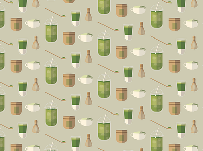 Matcha adobe illustrator design flat illustration graphic design illustration pattern vector