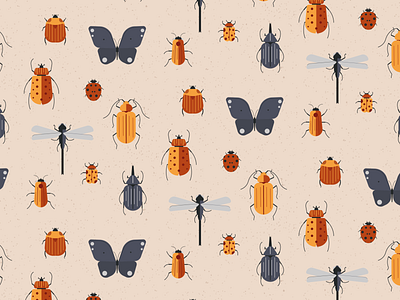 Bugs pattern adobe ilustrator flat design flat illustration graphic design illustration pattern vector