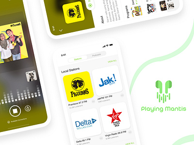 Playing Mantis [Radio App Design] app app design mobile mobile app mobile ui music music app radio radio app ui