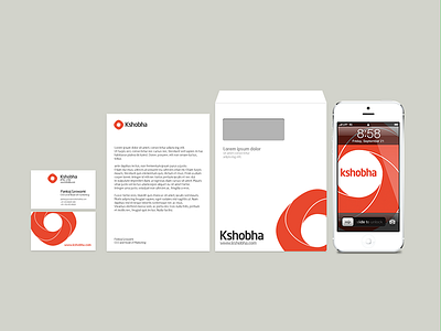 Kshobha - Brand collaterals brand business card envelope identity kshobha letterhead logo marketing wallpaper