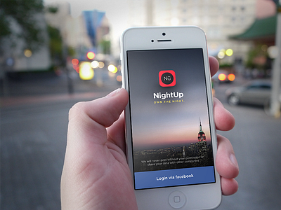 NightUp App Revamp - Login Screen