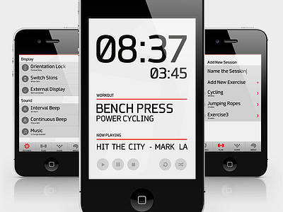 White Skin All Screens - HIIT Pro app exercise hiit interface plan pro settings skin training user white workout